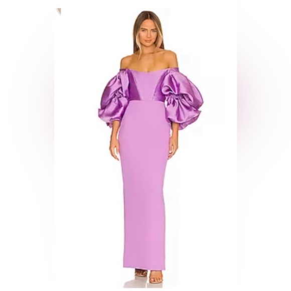 SOLACE LONDON
Hedera Off-the-shoulder Maxi Dress In Purple, US 0 - Picture 1 of 8